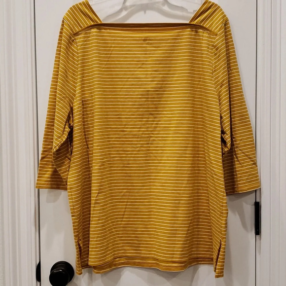 Square Neck Stripped Tee Split Hem Women's Plus Size 2X 20W or 22W - Picture 3 of 9